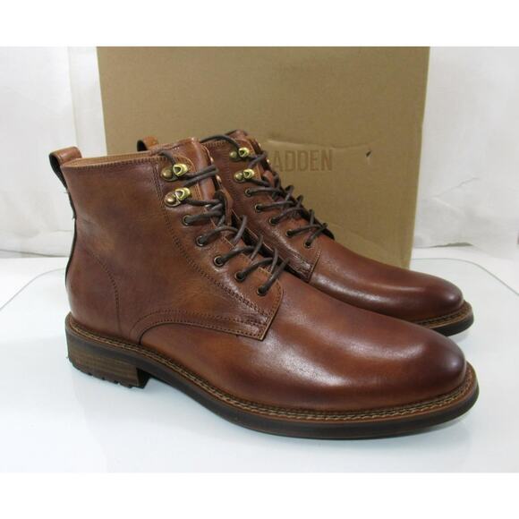 Men\'s Shoes Size 11 Steve Madden Noby Lace Up Ankle Boots Tan Leather main image 8